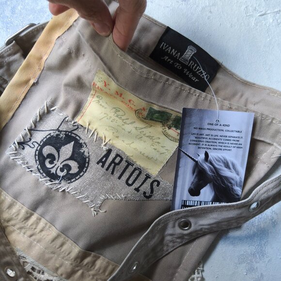 Boho Bag Vintage Lace Rose/magnolia/flower Tassel Cotton Fringe Shabbychic belt - Picture 13 of 15